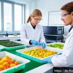 Home 20 식품의 유해성 평가 - A detailed scientific laboratory scene focused on food safety testing: a diverse group of German sci...