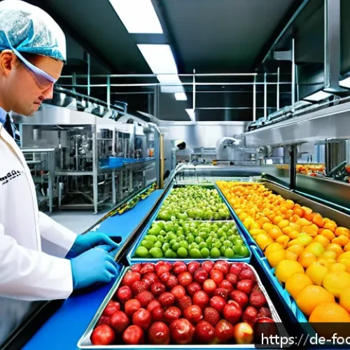Home 30 식품의 친환경 가공 기술 - A modern food processing facility in Germany showcasing high-pressure processing (HPP) technology: s...